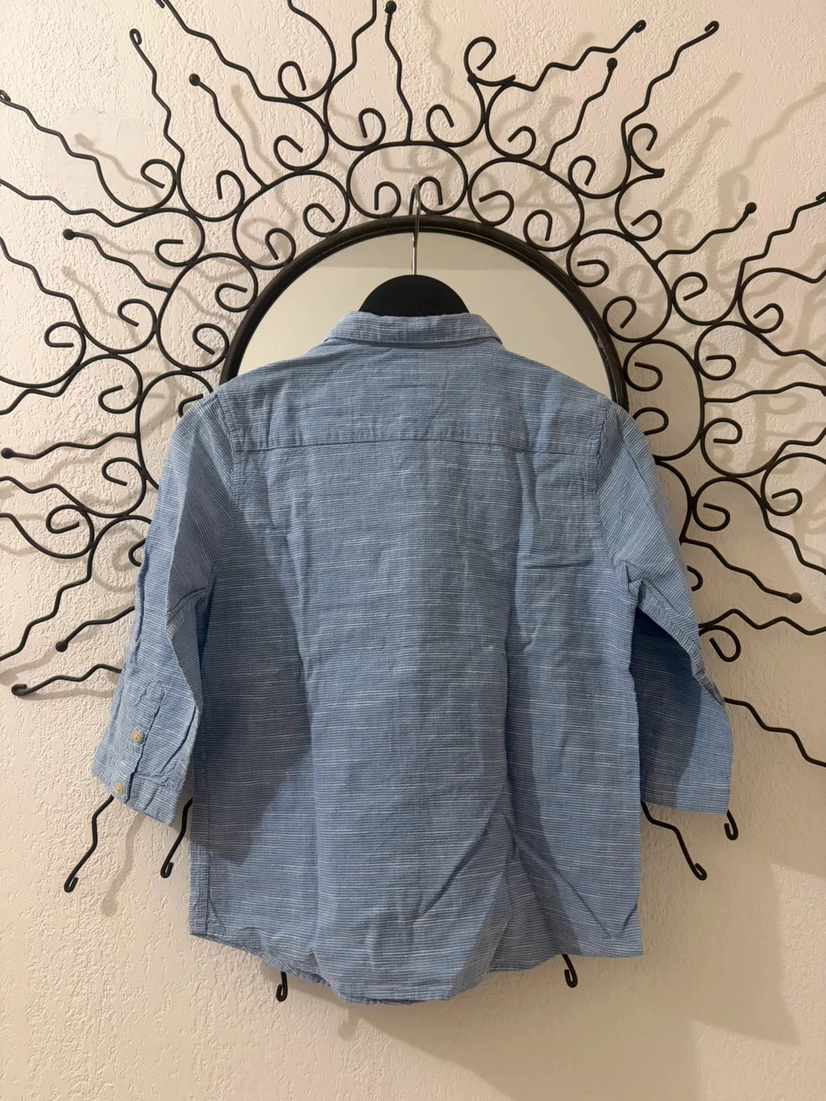 Camisa com Listras Finas Azul Lavanda Zara Boys – Estilo Aventureiro Chique – Tamanho 8 Anos (128 cm) – photo 6